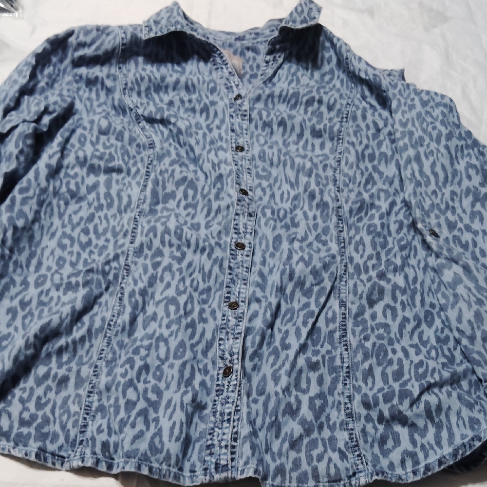Chico's Blue Animal Print Shirt